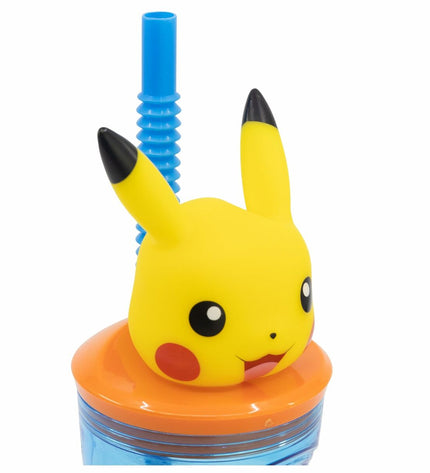 Pokémon multicolour 360ml PVC plastic water bottle with Pokémon design, ideal for sports, camping, and outdoor activities.
