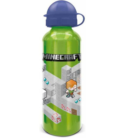 Minecraft Fles 530ml aluminium water bottle for outdoor activities, camping, and hiking with a sleek design