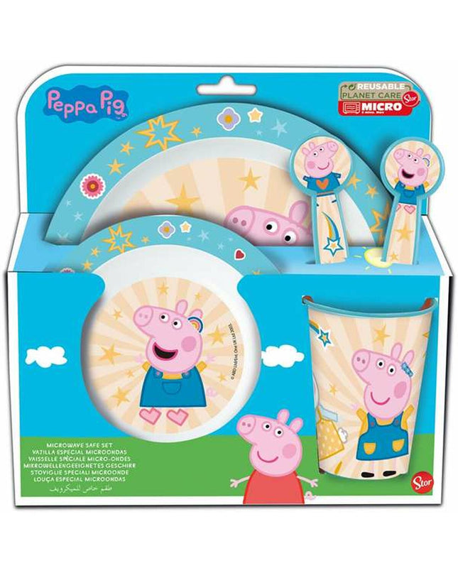 Peppa Pig children's picnic set for outdoor activities, featuring colorful utensils and a compact design for kids.
