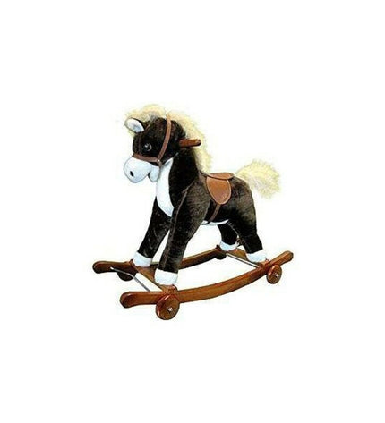 BigBuy Fun hobbelpaard baby speelgoed, 74x63 cm, colorful wooden rocking horse for young children to play and develop balance.