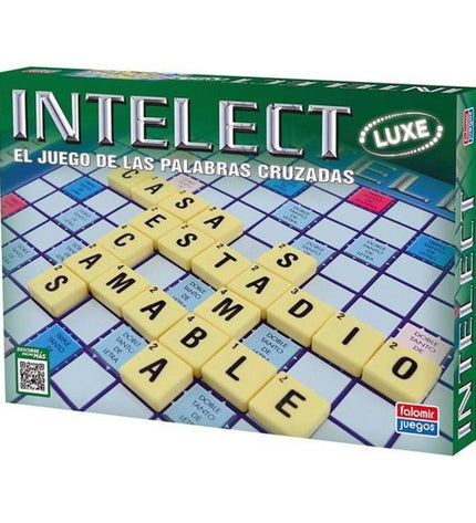Falomir Intelect Deluxe board game with colorful game pieces and box, designed for fun family and strategy gameplay.