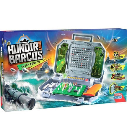 Zeeslag Spel by Falomir, a classic battleship game with colorful plastic ships and game grid for strategic play.