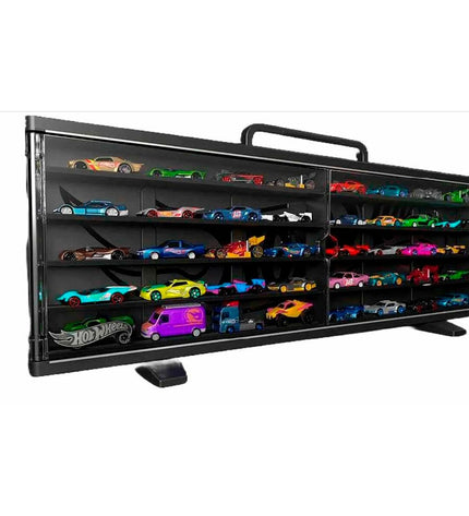 Hot Wheels Auto Hot Wheels briefcase toy with colorful vehicle images on a sturdy plastic case for kids' play and storage.