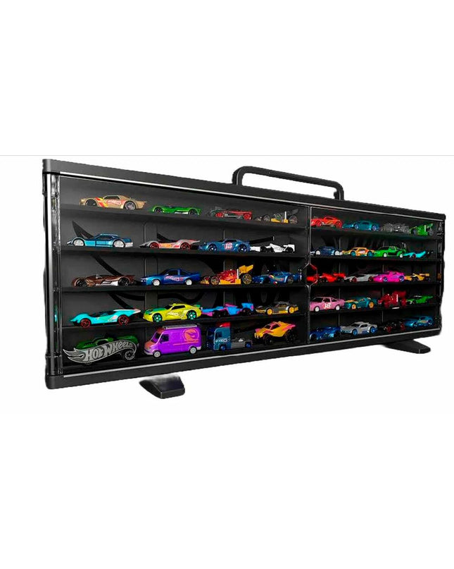 Hot Wheels Auto Hot Wheels briefcase toy with colorful vehicle images on a sturdy plastic case for kids' play and storage.