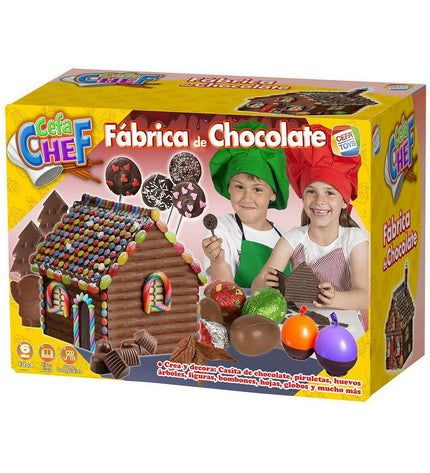 Cefatoys chocolate factory playset with colorful plastic pieces for pretend chocolate making and imaginative gaming.