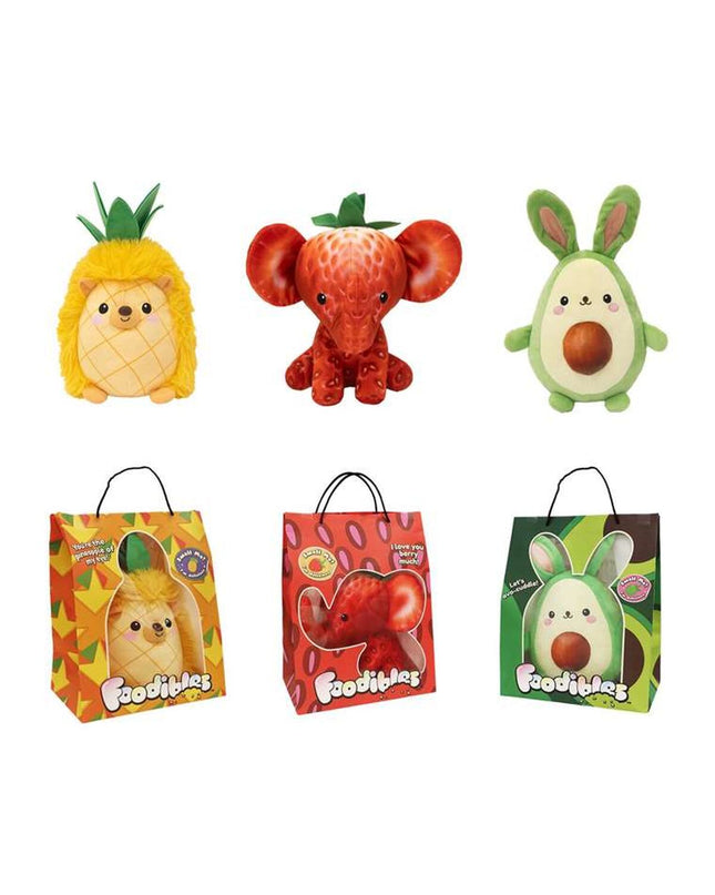 Colorful Cefatoys Foodibles plush toy, soft and cuddly for children, with multicolored fabric and playful design.