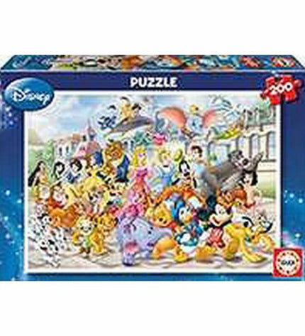 Educa Disney Parade puzzle featuring colorful cartoon characters, perfect for children and puzzle enthusiasts.