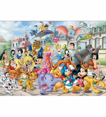 Educa Disney Parade puzzle with colorful Disney characters, featuring vibrant artwork and detailed design for kids and collectors.