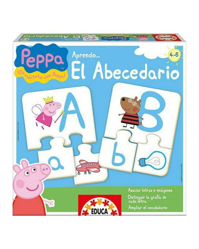 Peppa Pig Educatief Spel El Abecedario by Educa, colorful educational toy for learning alphabet in Dutch.