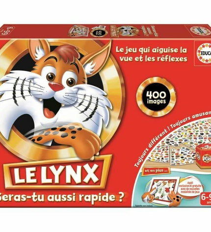 Educa Lynx board game with colorful game pieces and box, ideal for family fun and strategic play.