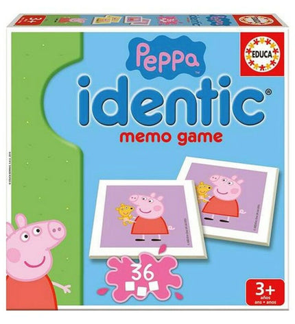 Houten Peppa Pig Memory Chess Educa 16227, educational wooden memory game with Peppa Pig characters for children