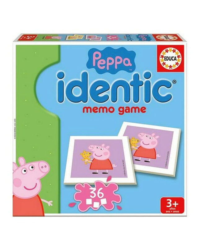 Houten Peppa Pig Memory Chess Educa 16227, educational wooden memory game with Peppa Pig characters for children
