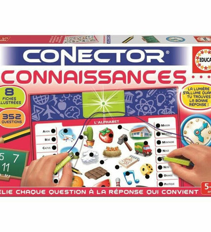 Educa Connector Scientific game box with colorful plastic pieces and game cards for educational fun and science learning.