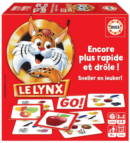 Educa Le Lynx Go! board game with colorful game pieces and box, perfect for family fun and strategic gameplay.