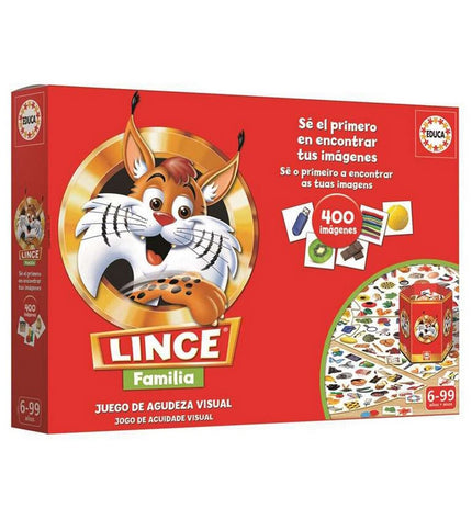 Educa Lince board game components, colorful pieces and cards for educational and family fun, in a pack of five.