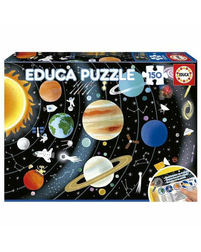 Educa Planetarium puzzle with 150 pieces, colorful space-themed image, featuring planets and stars, designed for educational fun.