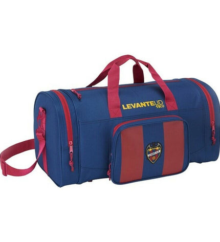 Blue and deep red Levante U.D. sport and outdoor bag with dimensions 55x26x27 cm, designed for sports and travel.