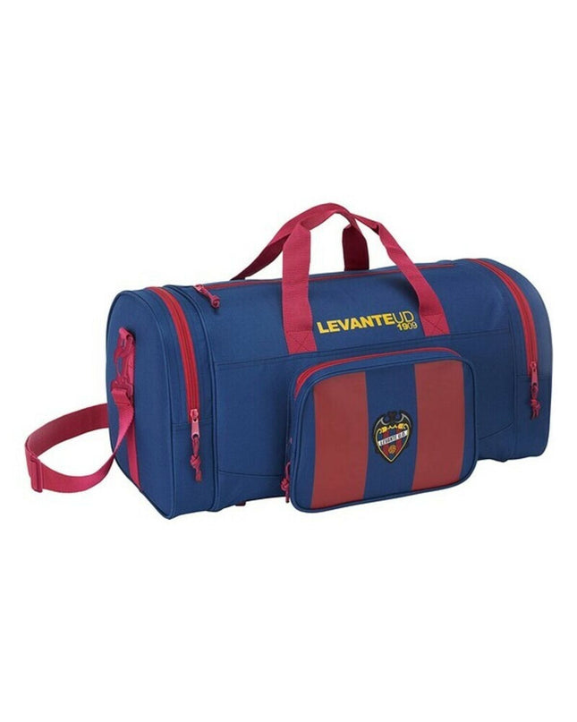 Blue and deep red Levante U.D. sport and outdoor bag with dimensions 55x26x27 cm, designed for sports and travel.
