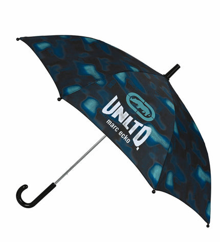 Eckō Unltd. Nomad black and blue umbrella with 86 cm diameter, suitable for travel and outdoor use.