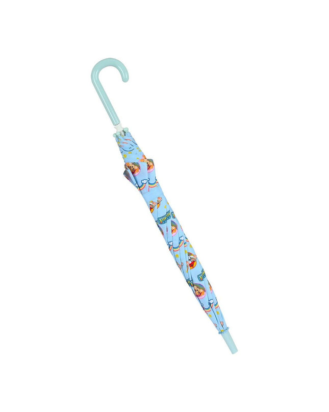Blue Paw Patrol Sunshine umbrella with cartoon characters, 86 cm diameter, designed for luggage and outdoor use.
