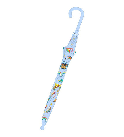 Blue Paw Patrol Sunshine umbrella for luggage, featuring Paw Patrol characters, with an 86 cm diameter and sturdy handle.
