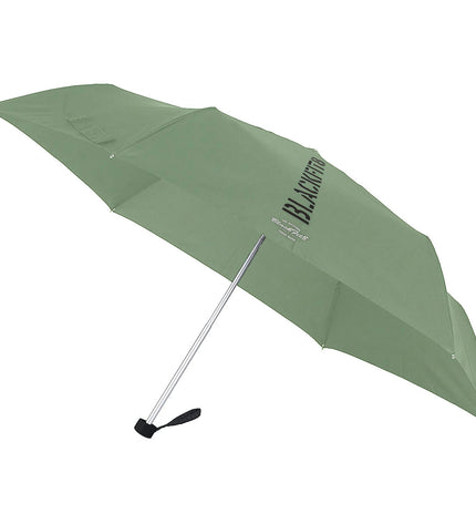 BlackFit8 foldable umbrella with gradient black and military green colors, 98 cm diameter, designed for travel and outdoor use.