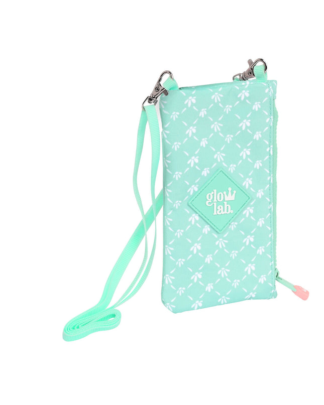 Glow Lab Pepa Groen portemonnee with phone holder, compact wallet and cardholder in vibrant green, featuring multiple compartments.