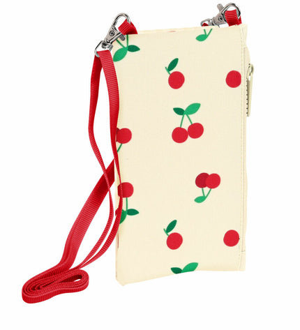 Safta Cherry beige portemonnee with phone holder, compact wallet with card slots and zipper closure, casual accessory for everyday use.