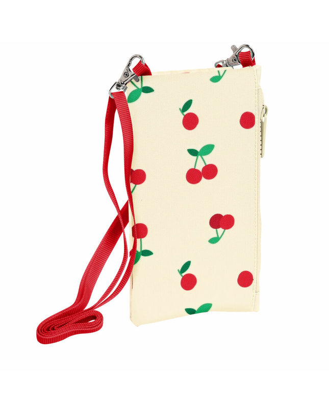 Safta Cherry beige portemonnee with phone holder, compact wallet with card slots and zipper closure, casual accessory for everyday use.