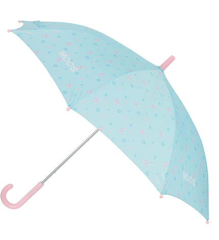 Moos garden umbrella in turquoise, 86 cm diameter, with sturdy bagage-style canopy, perfect for outdoor shade.
