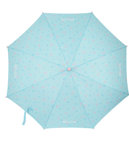 Turquoise Moos Garden umbrella with 86 cm diameter, featuring a sturdy bagage design and vibrant color.