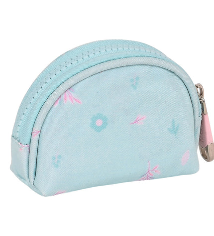 Moos Moos Garden turquoise wallet with card slots and zipper, measuring 9.5 x 7 x 3 cm, compact bagage and portemonnee.