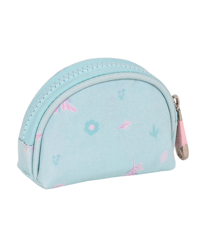 Moos Moos Garden turquoise wallet with card slots and zipper, measuring 9.5 x 7 x 3 cm, compact bagage and portemonnee.