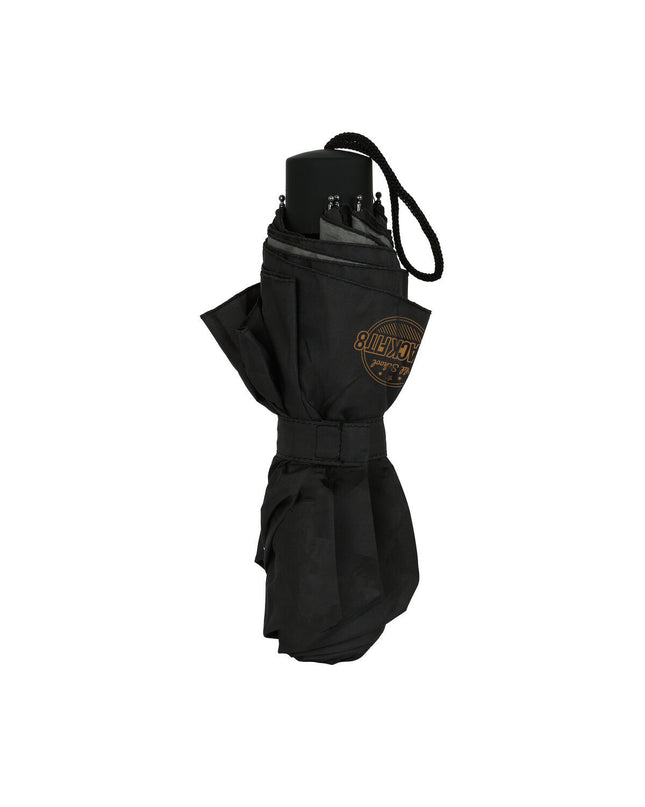 BlackFit8 foldable umbrella in black and gray with 98 cm diameter, suitable for luggage and outdoor use.