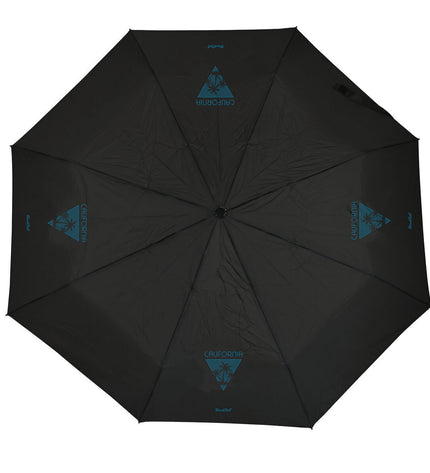 BlackFit8 foldable umbrella in black and blue with 98 cm diameter, shown open with compact design for travel and protection.