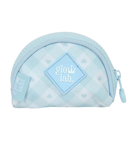 Glow Lab portemonnee with blue swan design, compact 9.5 x 7 x 3 cm, featuring card slots and a stylish bagage style.