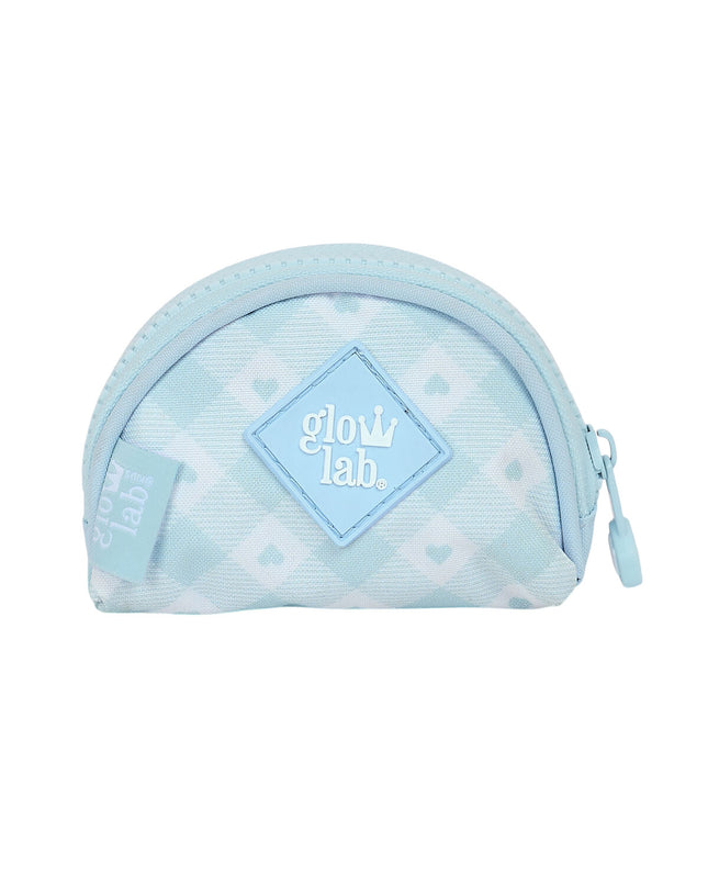 Glow Lab portemonnee with blue swan design, compact 9.5 x 7 x 3 cm, featuring card slots and a stylish bagage style.
