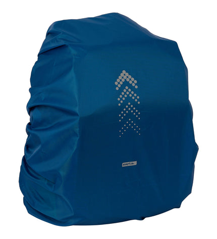 Safta waterproof large marine blue backpack cover for outdoor and sport backpacks, designed for fans, shown on the product.