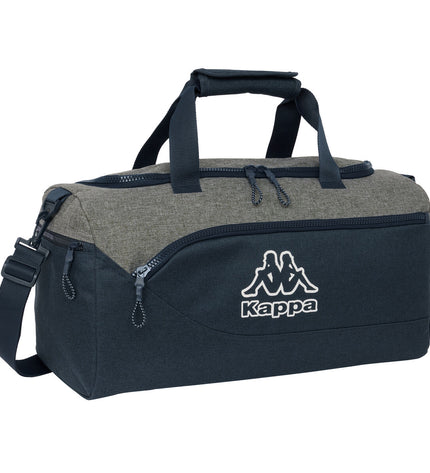 Dark navy and gray Kappa sport bag with dimensions 50x25x25cm, suitable for outdoor and sports activities.