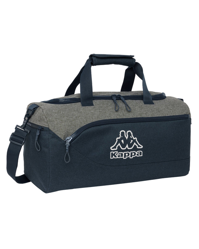 Dark navy and gray Kappa sport bag with dimensions 50x25x25cm, suitable for outdoor and sports activities.
