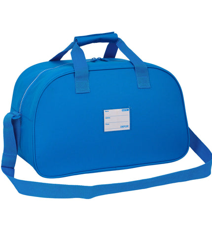 Blue Deportivo de La Coruña sports bag, R. C.. Deportivo de La Coruña brand, 40x24x23 cm, sport and outdoor tote with handles.