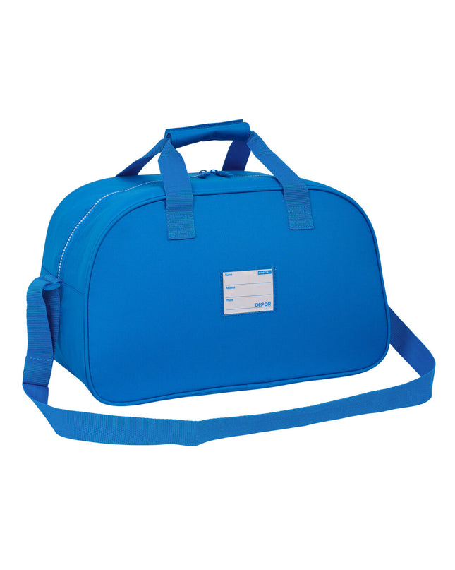 Blue Deportivo de La Coruña sports bag, R. C.. Deportivo de La Coruña brand, 40x24x23 cm, sport and outdoor tote with handles.