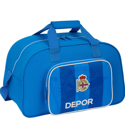 Blue R. C. Deportivo de La Coruña sports bag, 40x24x23 cm, durable outdoor gear with spacious compartment for sports equipment.
