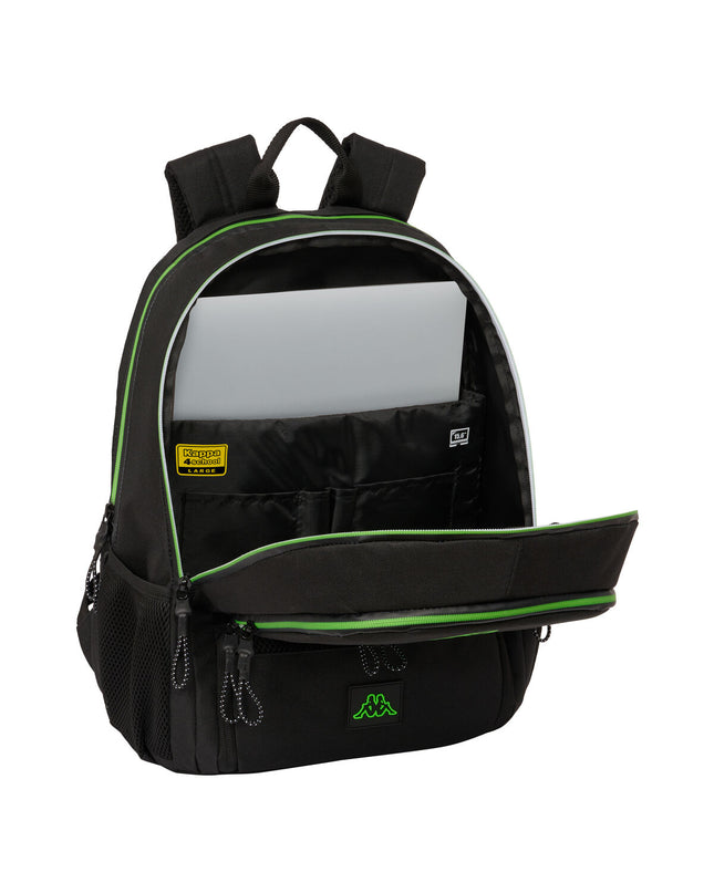 Kappa black paddle tennis bag with sport outdoor design, featuring compartments for paddles and gear, suitable for paddle tennis players.