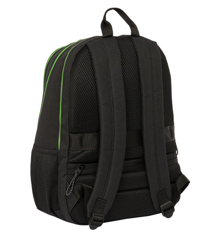 Kappa black paddle tennis sport and outdoor bag with compartments for paddles and gear, designed for active players.