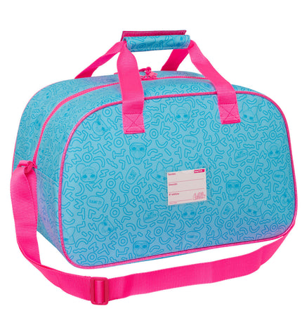 Blue LOL Surprise! Divas sport bag with handles, measuring 40x24x23 cm, designed for outdoor and sports use.