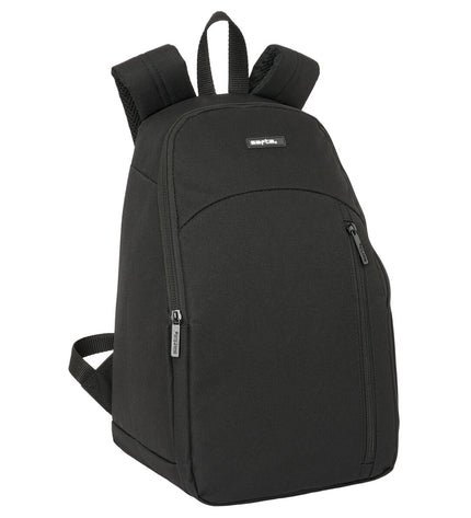 Safta black sport and outdoor koelrugtas camping and hiking backpack with 18 x 23 x 36 cm dimensions and multiple compartments