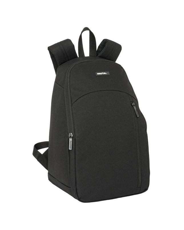 Safta black sport and outdoor koelrugtas camping and hiking backpack with 18 x 23 x 36 cm dimensions and multiple compartments
