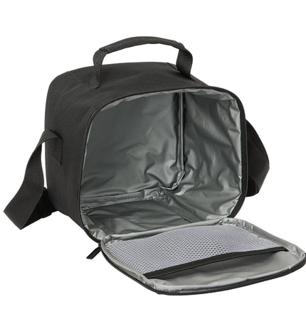 Safta black portable cooler box in compact size, ideal for outdoor camping and sports, with 20x20x15 cm dimensions.