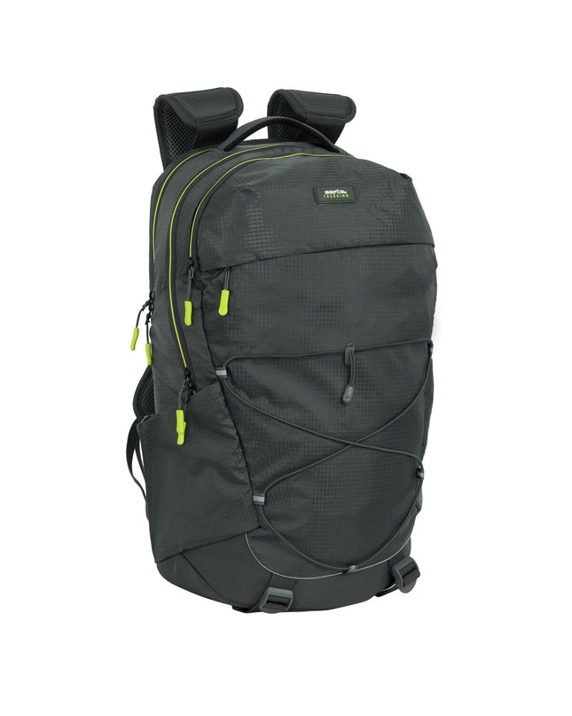 Safta trekking backpack in gray with 25L capacity, outdoor sport bag with adjustable straps and multiple compartments.
